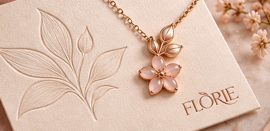 Colar Flor sobre cartão Florie